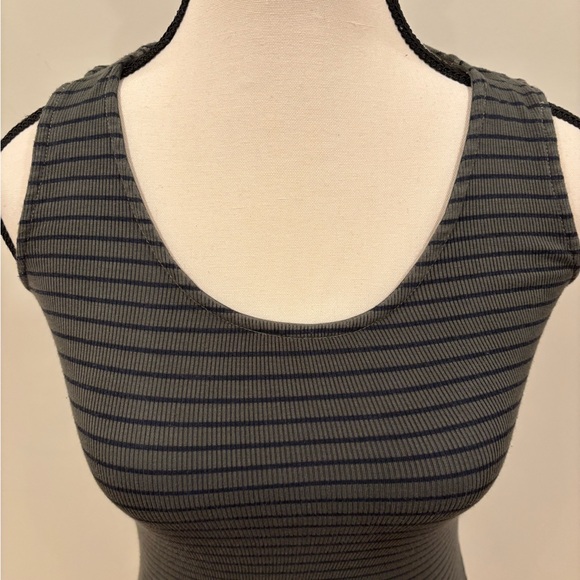 Splendid Dress Women’s Hunter Green & Black Striped Sleeveless Ribbed, XS - Picture 1 of 8